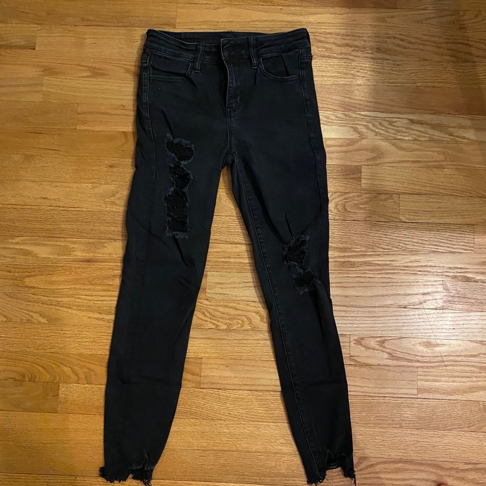 American Eagle Black Ripped Jeans